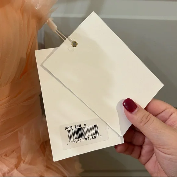 NWT Mac Duggal 20573 Tiered Strapless Tulle A-Line High-Low Gown Anthropologie - Picture 7 of 8